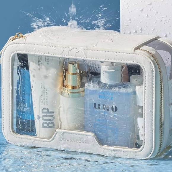 Clear Makeup Case Toiletry Bag Travel Makeup Case Cosmetic Organizer Transparent - Picture 3 of 10